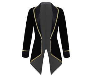 Sxiwei Déguisement Vintage Pirate Viking Veste Queue-de-Pie Cosplay Médiéval Boucanier Blazer Jeu De Role Costume De Fête Halloween Carnaval 3-16 Ans Noir 7-8 ans