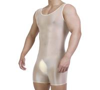 Sxiwei Homme Collants Transparents Combinaison Une Pièce Oil Glossy Leotard Transparent Jockstrap Undershirts Combinaison De Gym Danse Nu M