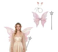 Sxiwei Kit Cosplay Fée Papillon Ensemble D'Ailes Brillantes Pour Adultes Rose Taille unique