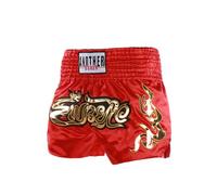 Sxiwei Short de Boxe Enfant Garçon Short Sportif de Muay Thai MMA Kick Boxing Survêtements Exercices Rouge 5-7 Ans