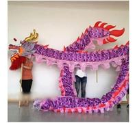 SXJY Costume traditionnel chinois de danse du dragon, 5,5 m de soie, for 6 joueurs, spectacle de défilé(Purple)