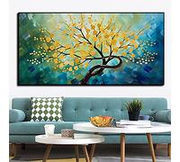 SXKJ Abstrait arbre de vie fleur peinture Noble toile Art affiches imprime photos murales pour salon maison Cuadros décor 70x140 cm sans cadre