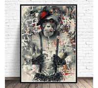 SXKJ Drôle fumeur singe en costume toile Art affiches et impressions Graffiti Art Animal toile peinture mur photos pour la décoration de la chambre 50x70cm sans cadre