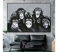 SXKJ Drôle Singe Chimpanzés Famille Imprime Affiche Abstraite Toile Peinture Mur Art Photo pour Salon Moderne Décor À La Maison Cuadros 40x60cm Sans Cadre