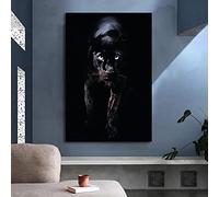 SXKJ Impression sur toile noir léopard panthère toile peinture moderne animal sauvage mur photos imprimer pour salon chambre décor 60x90cm sans cadre