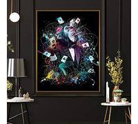 SXKJ Moderne Graffiti Art Coloré Drôle Singe Poker Affiches et Gravures Peintures Sur Toile Mur Art Photos pour Salon Décor 80x110cm Sans Cadre