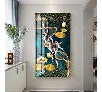 SXKJ Moderne Mur Art Photo HD Imprimer Chinois Abstrait Neuf Koi Poissons Paysage Peinture sur Toile Affiche Pour Salon Décor 60x120 cm Sans Cadre