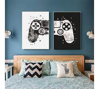 SXKJ Salle De Jeux Toile Peintures Gamepad Abstrait Affiches Et Gravures Mur Art Photos Gamer Mural Garçons Enfants Chambre Décor 50x70cmx2 Sans Cadre