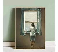 SXKJ Salvador Dali femme à la fenêtre peintures sur toile affiches et impressions photos d'art mural pour salon décor à la maison murale 40x60 cm sans cadre