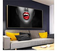 SXKJ Sexy Rouge Lèvres Bouche Toile Peinture Femmes Mur Art Affiches Imprime Mur Photos pour Salon Maison Mur Cuadros Décor 30x60 cm Sans Cadre