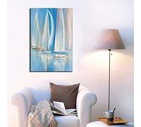 SXKJ Voilier Peinture Paysage Marin Image Paysage Abstrait Impression Sur Toile Moderne Peintures Décoratives pour Salon Décoration Murale 70x100 cm Sans Cadre