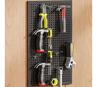 SXKLLYX Tole Perforée pour Établi, Rangement D'outils de Garage, Panneaux Perforés en Métal pour Maison, Bureau, Atelier, Cuisine, Contient 10 Crochets(Black,60 * 100cm/24 * 39in)