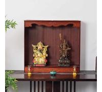 SXKLYRF Autel Bouddhiste en Bambou, Table D'autel, Table D'offrandes, Petit Autels de Méditation, Statue de Guanyin Bouddha pour la Prière à Domicile(Red,82.5cm/32in)