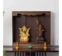 SXKLYRF Autel Bouddhiste en Bambou, Table D'autel, Table D'offrandes, Petit Autels de Méditation, Statue de Guanyin Bouddha pour la Prière à Domicile(Brown,82.5cm/32in)