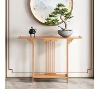 SXKLYRF Autel Bouddhiste, Table D'autel en Bambou, Console D'entrée Chinoise avec Tiroir et étagères Ouvertes, Table D'appoint pour Canapé ou Salon(Beige,120x20x80cm/47x8x31in)