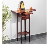 SXKLYRF Autel Bouddhiste, Table D'autel Personnelle, Armoire D'autel de Méditation en Bambou avec Rangement, Table Puja pour Prières Bouddhistes(50x33x120cm/20x13x47in)