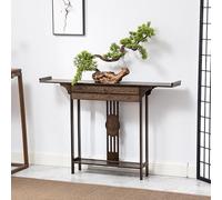 SXKLYRF Autel Bouddhiste, Table D'autel, Table Console Étroite Marron avec Tiroir, Étagères pour Offrandes D'encens et Prières, Idéale pour la Méditation(120x20x80cm/47x8x31in)