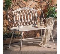 SXKLYRF Banc Exterieur Jardin avec Dossier 2 Places, Bancs de Jardin Fer Forgé avec Finition Antique, Mobilier D'extérieur pour Parc, Véranda, Terrasse, Capacité de 200 Kg