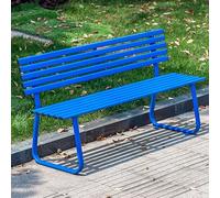 SXKLYRF Banc Exterieur Jardin en Acier Galvanisé, Résistant aux Intempéries, avec Dossier, Banquette Exterieur pour Terrasse, Jardin, Porche ou Allée(Blue,150x45x74cm/59x18x29in)