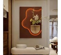 SXKLYRF Décoration Murale Lumineuse LED 3D, Peinture Murale en Grès, Sculptures Murales 3D, 3D Art Wall Decor Sculptures avec Télécommande pour Salon(Brown,70x100cm/28x39in)