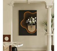 SXKLYRF Décoration Murale Lumineuse LED 3D, Peinture Murale en Grès, Sculptures Murales 3D, 3D Art Wall Decor Sculptures avec Télécommande pour Salon(Black,60x80cm/24x31in)