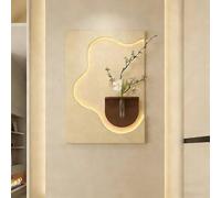 SXKLYRF Décoration Murale Lumineuse LED 3D, Peinture Murale en Grès, Sculptures Murales 3D, 3D Art Wall Decor Sculptures avec Télécommande pour Salon(Yellow,80x120cm/31x47in)