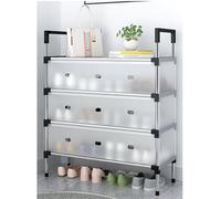 SXKLYRF Étagère à Chaussures Anti-Poussière, Rangement Chaussure en Métal, Range-Chaussures pour Entrée, Chambre D'Étudiant e Placard, Grande Capacité et Gain de Place(60x26x73cm/24x10x29in)