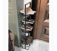 SXKLYRF Étagère à Chaussures Étroite et Moderne en Métal, Range-Chaussures Portable pour Petites Entrées, Placards(Black,26x18x110cm/10x7x43in)