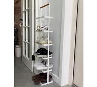 SXKLYRF Étagère à Chaussures Étroite et Moderne en Métal, Range-Chaussures Portable pour Petites Entrées, Placards(White,26x18x110cm/10x7x43in)