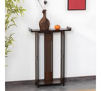 SXKLYRF Table Console de Canapé Classique Chinoise, Meuble D'appoint, Console D'entrée en Rotin avec Étagère de Rangement pour Entrée, Salon(Brown,80x20x90cm/31x8x35in)