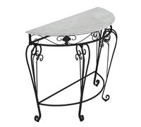 SXKLYRF Table Console, Meuble Console D'entrée, Structure en Métal, MDF Imitation Marbre, Table D'Entrée Demi-Lune pour Salon, Entrée ou Couloir(Black,70x35x80cm/28x14x31in)