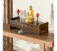 SXKLYRF Table D'autel avec Tiroir, Autel Bouddhiste en Bambou pour Puja, Organiseur de Bureau, Support D'autel Spirituel pour Exposer des Plantes et des Livres(Brown,52x25x16.5cm/20x10x6in)
