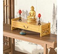 SXKLYRF Table D'autel avec Tiroir, Autel Bouddhiste en Bambou pour Puja, Organiseur de Bureau, Support D'autel Spirituel pour Exposer des Plantes et des Livres(Beige,52x25x16.5cm/20x10x6in)