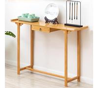 SXKLYRF Table D'autel Bouddhiste en Bambou, Bureau D'autel de Méditation Chinoise, Support for Autel avec Tiroir, Console D'appoint for L'entrée du Salon(Beige,100x34x84cm/39x13x33in)