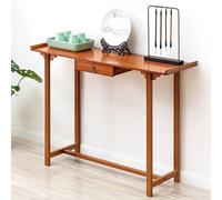 SXKLYRF Table D'autel Bouddhiste en Bambou, Bureau D'autel de Méditation Chinoise, Support for Autel avec Tiroir, Console D'appoint for L'entrée du Salon(Brown,100x34x84cm/39x13x33in)