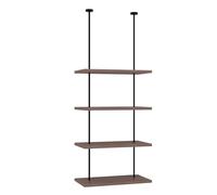 Sxlawesom Étagères flottantes Étagère Industrielle à Fixation Plafond, Présentoir Suspendu en Bois pour Cuisine, Bar, Plantes et Livres(4-Tier/40x25x180cm)