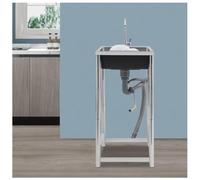 Sxlawesom Évier en Acier Inoxydable à Un Compartiment Évier de préparation et de Service avec Robinet, idéal pour Les Bars, Restaurants, Cuisines, hôtels et particuliers(68x45x75cm)