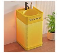 Sxlawesom Meuble-lavabo autoportant avec lavabo en Acier Inoxydable, Style Industriel, pour Garage, Bar, Restaurant.(Jaune)