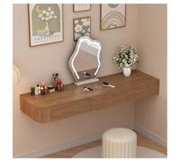 Sxlawesom Meuble-lavabo Suspendu Mural, Bureau Mural avec Commode de Rangement, Coiffeuse en Bois pour Chambres à Coucher(Natural Right,120x40x18cm)