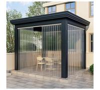 Sxlawesom Rideau Transparent pour terrasse avec Tringle Extensible, Panneaux de Rideaux extérieurs Transparents en Vinyle pour Patio, pergola, véranda, tonnelles(100x230cm)