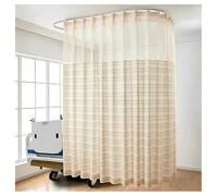 Sxlawesom Rideaux de séparation pour l'intimité avec Rail Flexible, Rideau médical pour Salon de beauté et Chambre à Coucher, 5 Couleurs(Stripe,1.5 * 2.7m)