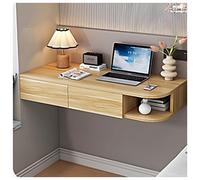 Sxlawesom Table de Toilette Murale avec tiroir, Bureau Mural pour Ordinateur, Meuble de Toilette d'angle Blanc pour Chambre à Coucher/Salon de Coiffure(Natural Left,100x40x15.5cm)