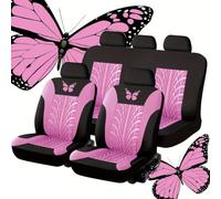 SXLGDW 9pcs Set de Housses de siège de Voiture,Convient pour Suzuki Wagon, Protecteurs de siège,2-Pink