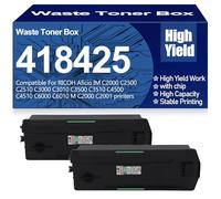 SXLXYOF Boîte de Toner usagé Compatible D0BQ6400 418425 à Haut rendement pour Ricoh Aficio IM C2000 C2500 C2510 C3000 C3010 C3500 C3510 C4500 C4510 C6000 C6010 M C2000 C2001,D0BQ6400-2PC