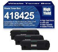 SXLXYOF Boîte de Toner usagé Compatible D0BQ6400 418425 à Haut rendement pour Ricoh Aficio IM C2000 C2500 C2510 C3000 C3010 C3500 C3510 C4500 C4510 C6000 C6010 M C2000 C2001,D0BQ6400-3PC