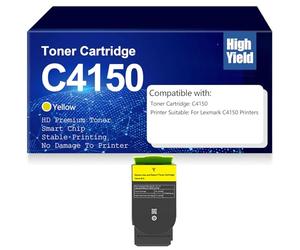SXLXYOF Cartouche de Toner Compatible C4150 à Haut rendement 24B6519 24B6516 24B6517 24B6518 Cartouches de Toner Haute capacité pour Lexmark C4150 Imprimantes,C4150-Yellow