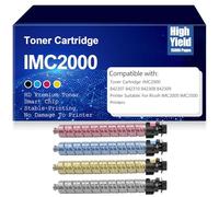 SXLXYOF Cartouche de Toner IMC2000 IMC2500 Multipack Cartouches de Toner Noir Cyan Jaune Magenta avec Puce à Haut rendement pour Ricoh IMC2000 IMC2500 Imprimantes,IMC2000-4Pack