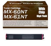 SXLXYOF Cartouche de Toner Noir Jaune Magenta et Cyan MX-60NT Haute capacité Compatible MX-61NT pour Sharp MX-2651 3051 3551 4051 3071 3571 4071 5051 6051 5071 6071,Magenta-MX 60NT