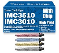 SXLXYOF Cartouches de Toner compatibles 842506, 842507, 842508, 842509, Haute capacité, pour Ricoh IM C3010, IM C3010A, IM C3510, IM C3510A, avec Puce,4Pack-IM C3510 C3010