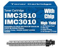 SXLXYOF Cartouches de Toner compatibles 842506, 842507, 842508, 842509, Haute capacité, pour Ricoh IM C3010, IM C3010A, IM C3510, IM C3510A, avec Puce,Black-IM C3510 C3010